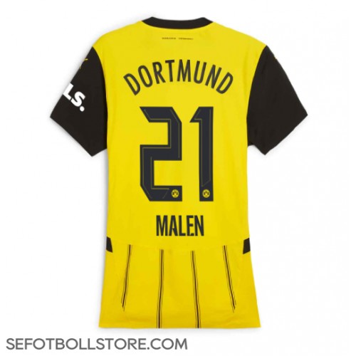 Borussia Dortmund Donyell Malen #21 Replika Hemmatröja Dam 2024-25 Kortärmad